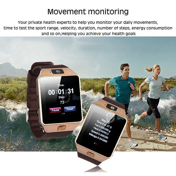 DZ09 Smartwatch Bluetooth Touchscreen Wrist Sport Fitness Tracker With Sim SD Slot Camera Pedometer Compatible With Smartphones (Silver) - infini1
