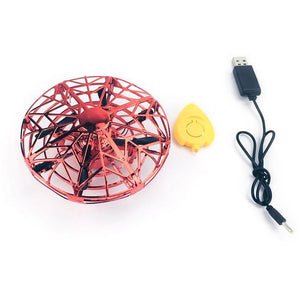 Hand Operated Mini Toy Drone for Kids, Upgraded UFO Flying Ball Toy with LED, USB Rechargeable Indoor Drone - infini1